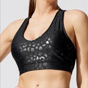 Carbon 38 black leopard sports bra XS